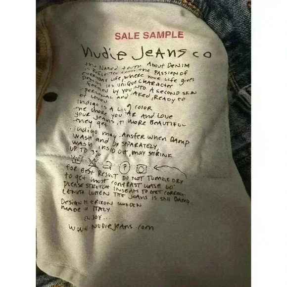 Nudie Jeans Tube Kelly Men 28x34 Salt N Pepper Jeans Straight Leg Skinny Denim - Picture 6 of 7